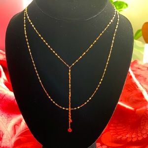 New Lana Designer Blake lariat 14K gold necklace
